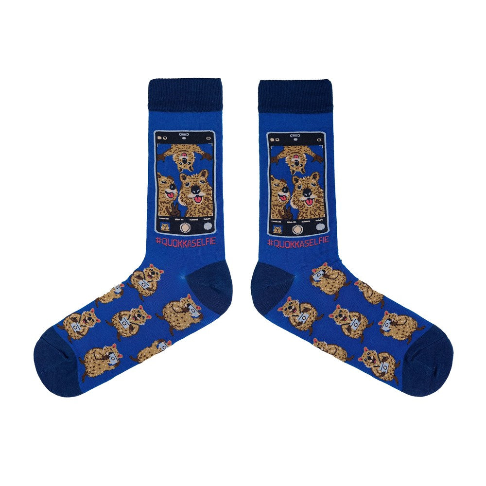 Spencer Flynn: Mens Quokkas Taking A Selfie #QUOKKASELFIE Sock
