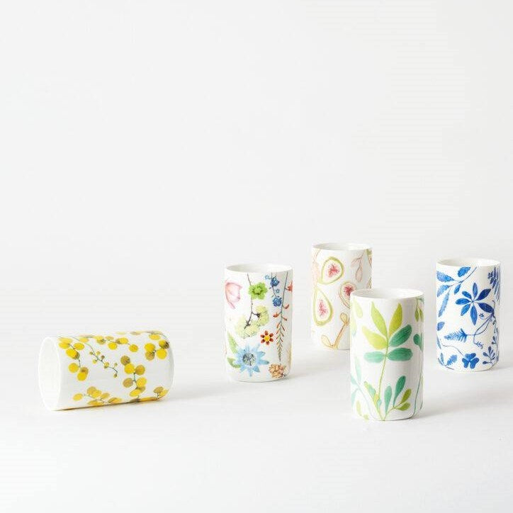 Angus & Celeste: Ceramic Tumblers Two Set Blue Botanical