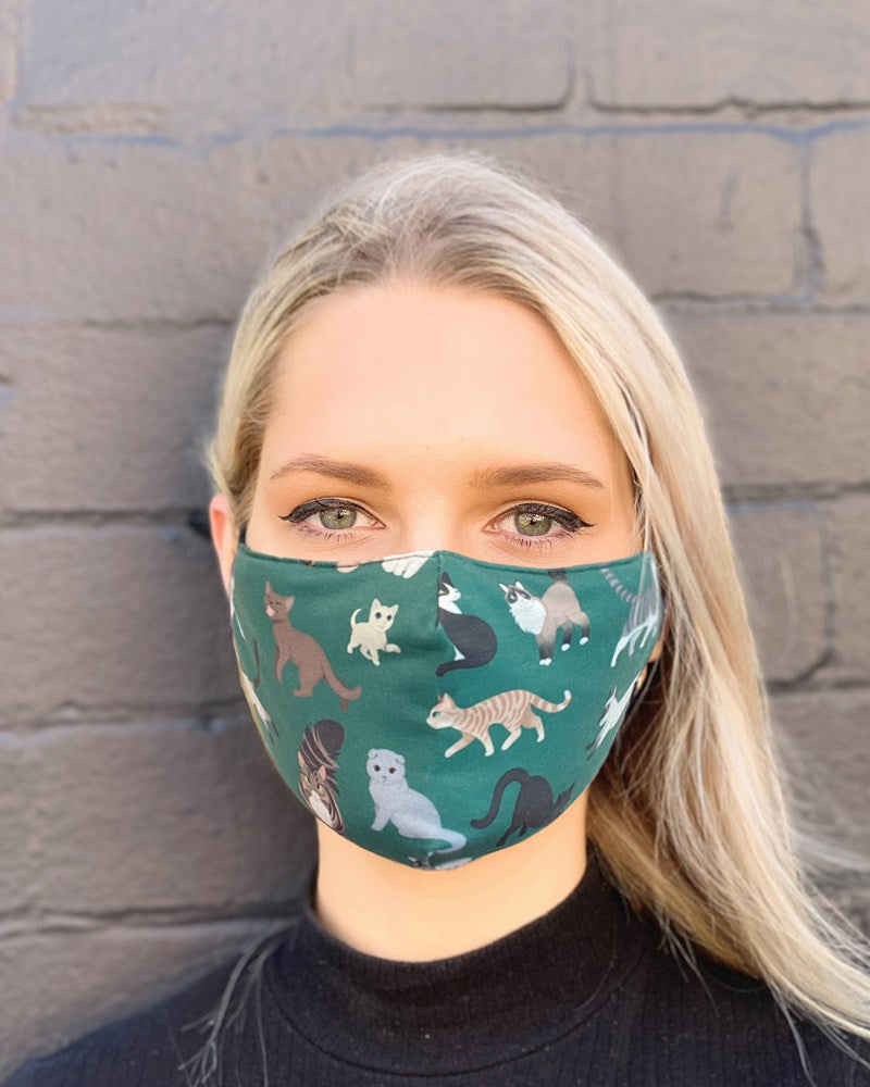 Premium Face Mask with Nose Wire - Clowder of Cats