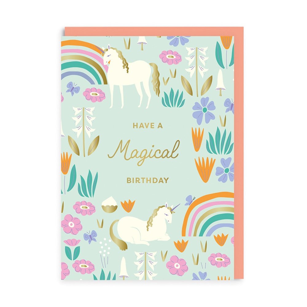 Ohh Deer Foil Greeting Card - Magical Unicorns