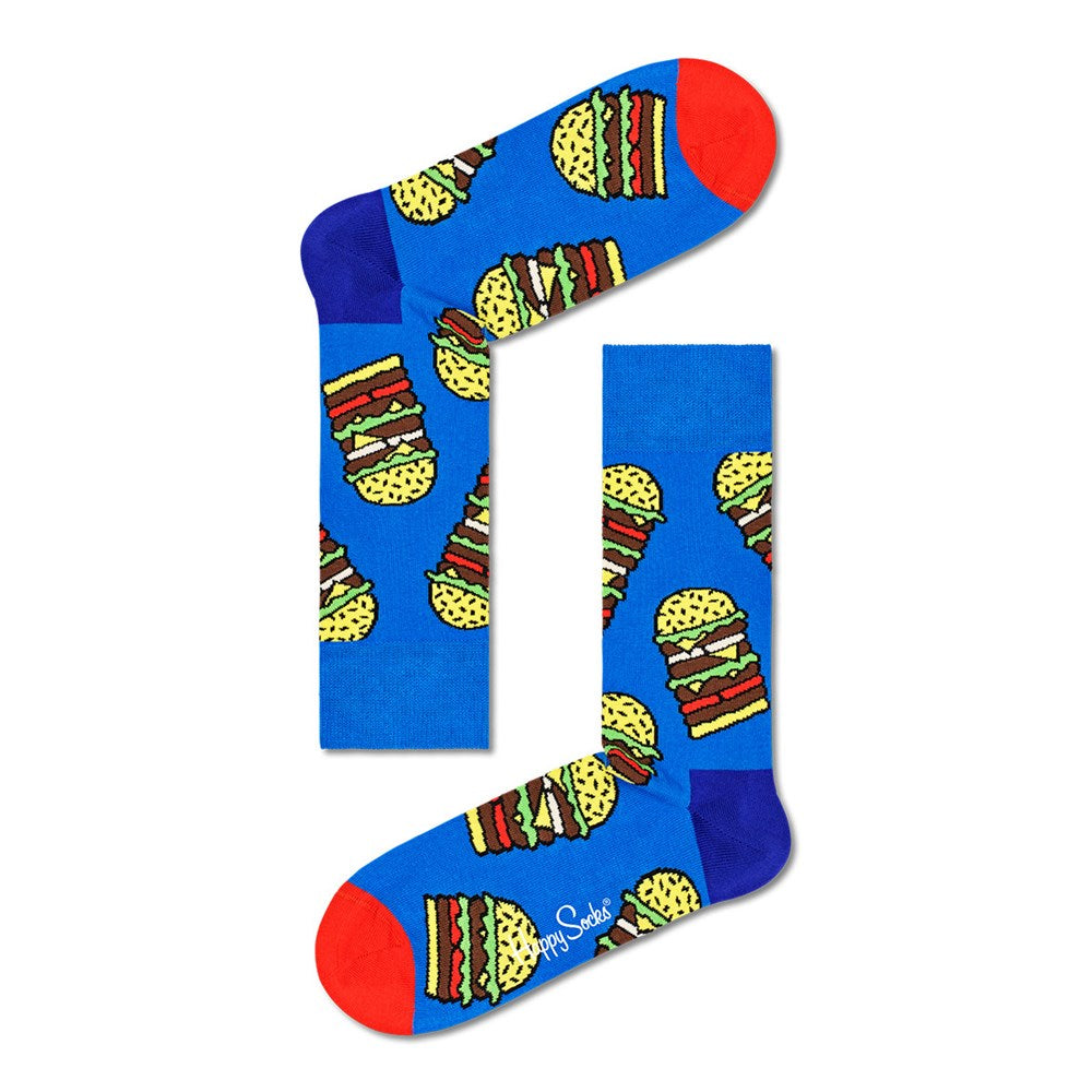 Happy Socks Hamburger Crew Socks - Blue