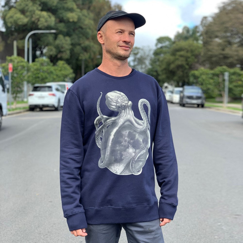 Lunar Octopus Men's Jumper - Navy