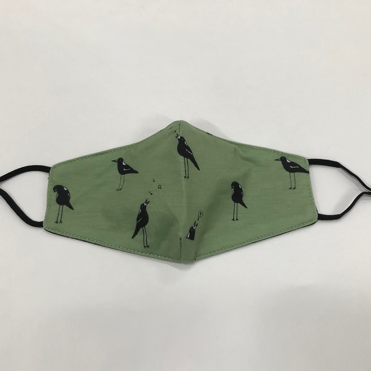 Singing Magpies Kids Face Mask - Green