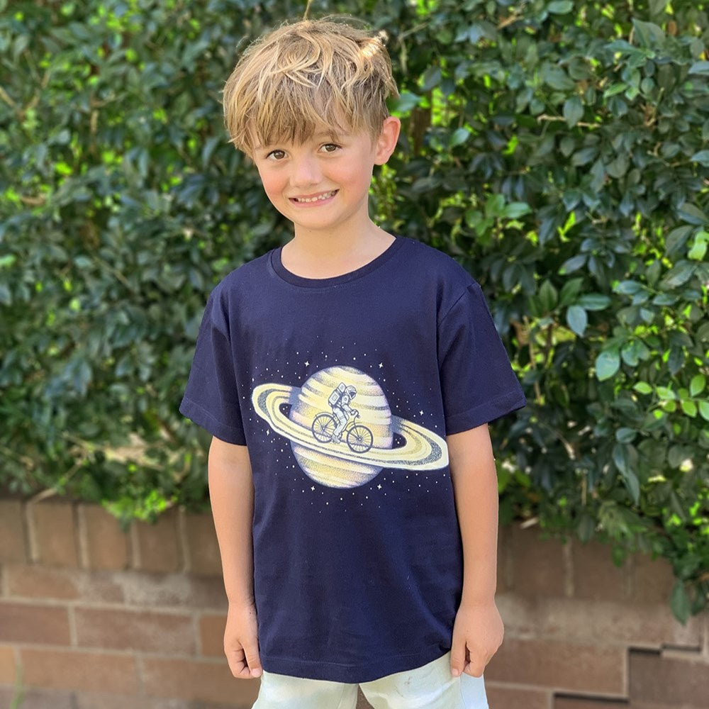 Space Ride Kids Tee - Navy