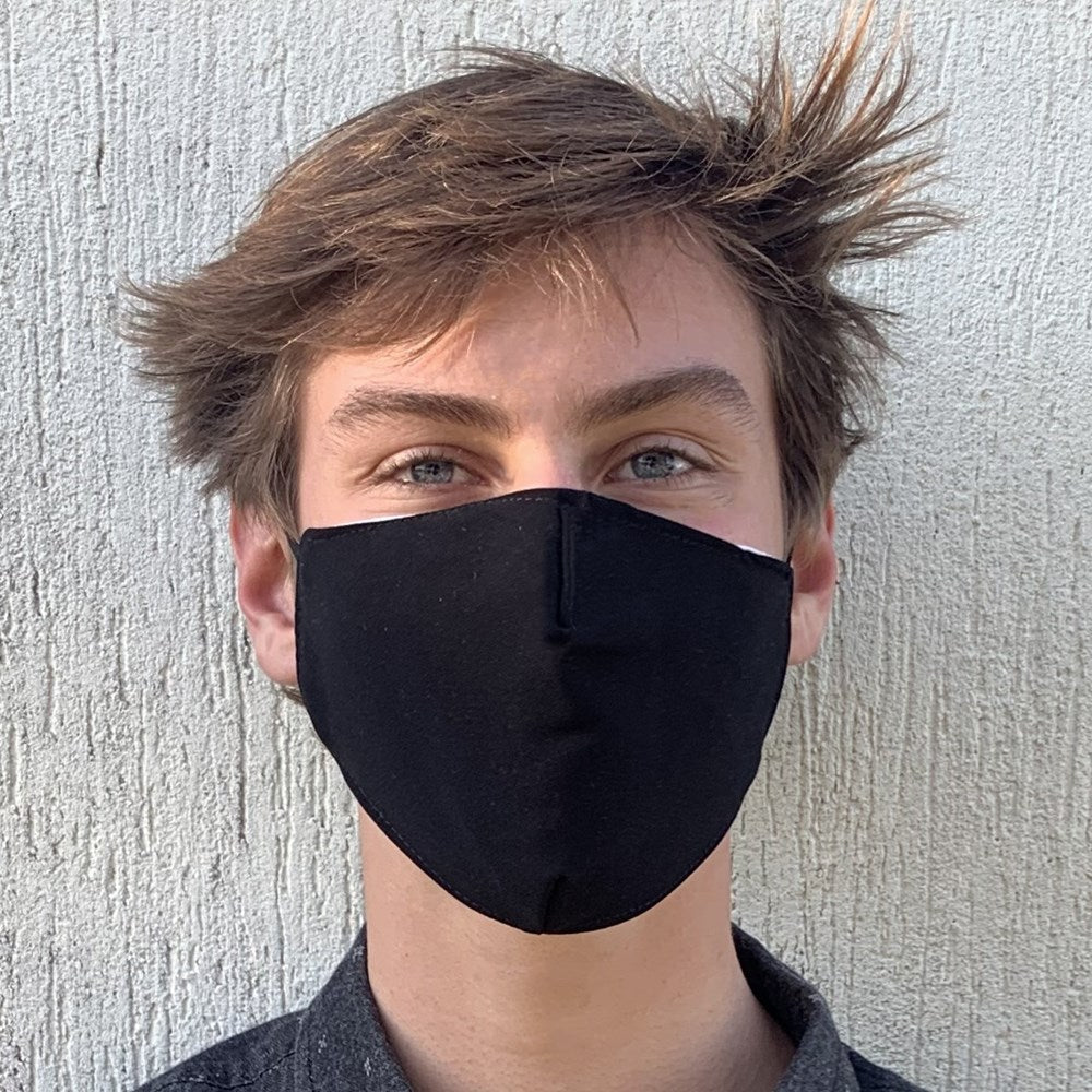 Black 3 Layered Face Mask