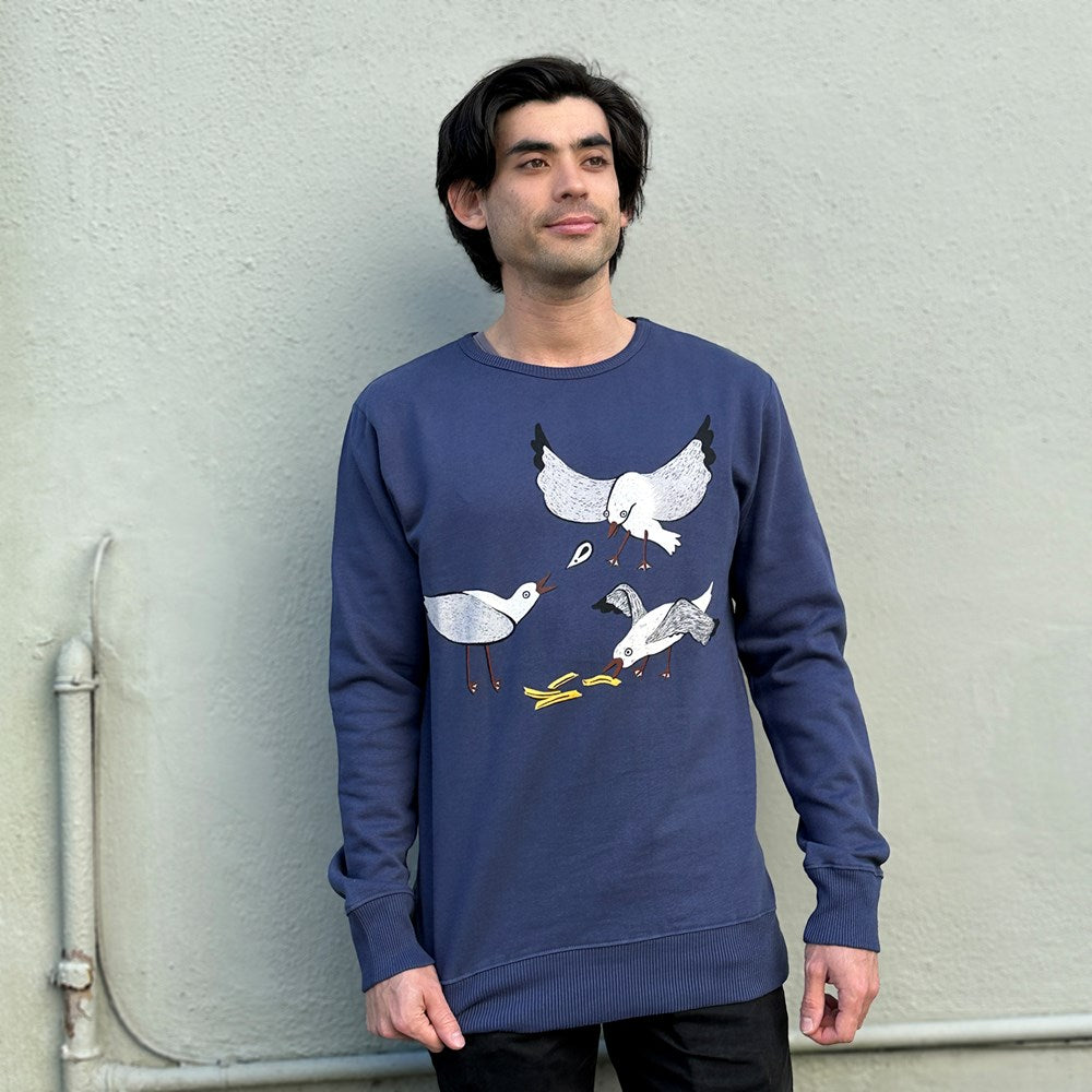 Seagulls Dusky Blue Mens Jumper
