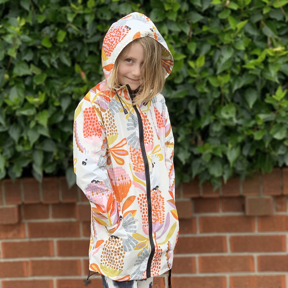 Cockatoos & Banksia Kids Raincoat - Jocelyn Proust