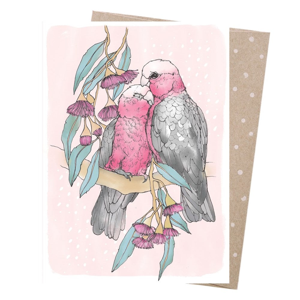 Earth Greetings: Greeting Card Galah Snuggles