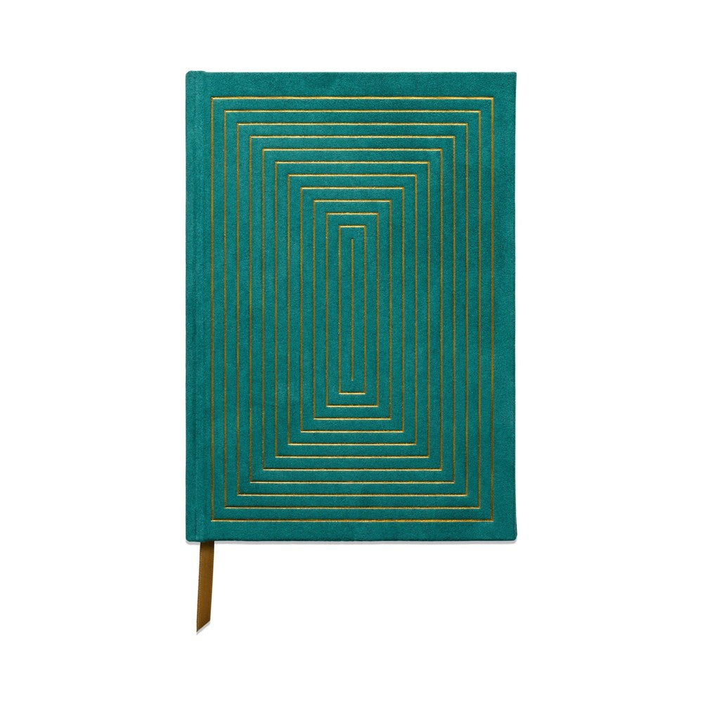 Designworks Ink: Hard Cover Suede Journal Linear Boxes Green