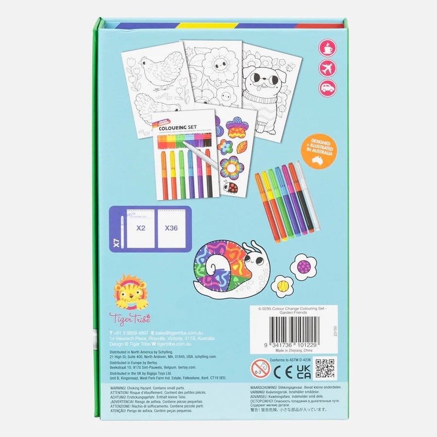 Tiger Tribe Colour Change Colouring Set - Garden Friends