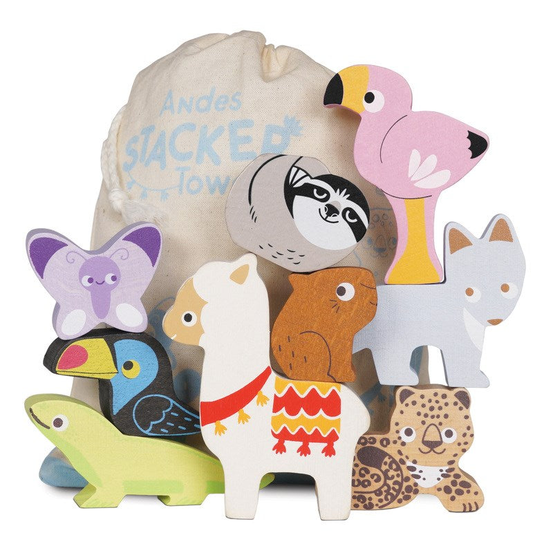 Le Toy Van: Petilou Stacking Animals & Bag Andes