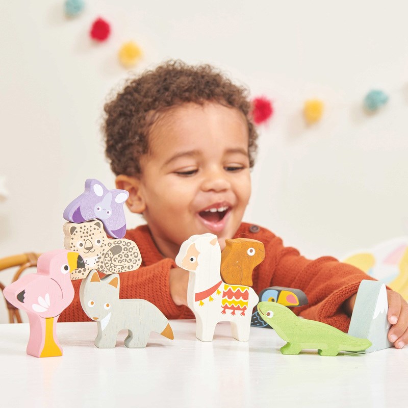 Le Toy Van: Petilou Stacking Animals & Bag Andes
