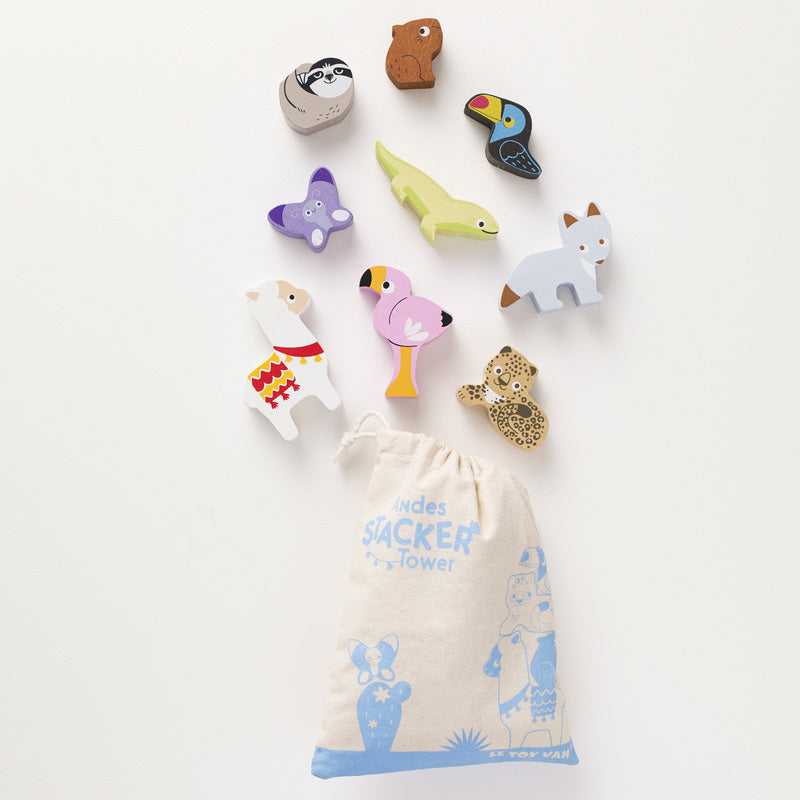Le Toy Van: Petilou Stacking Animals & Bag Andes