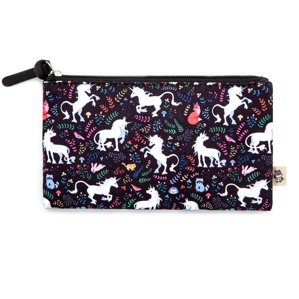 Unicorn Woodland Pencil Case - Black