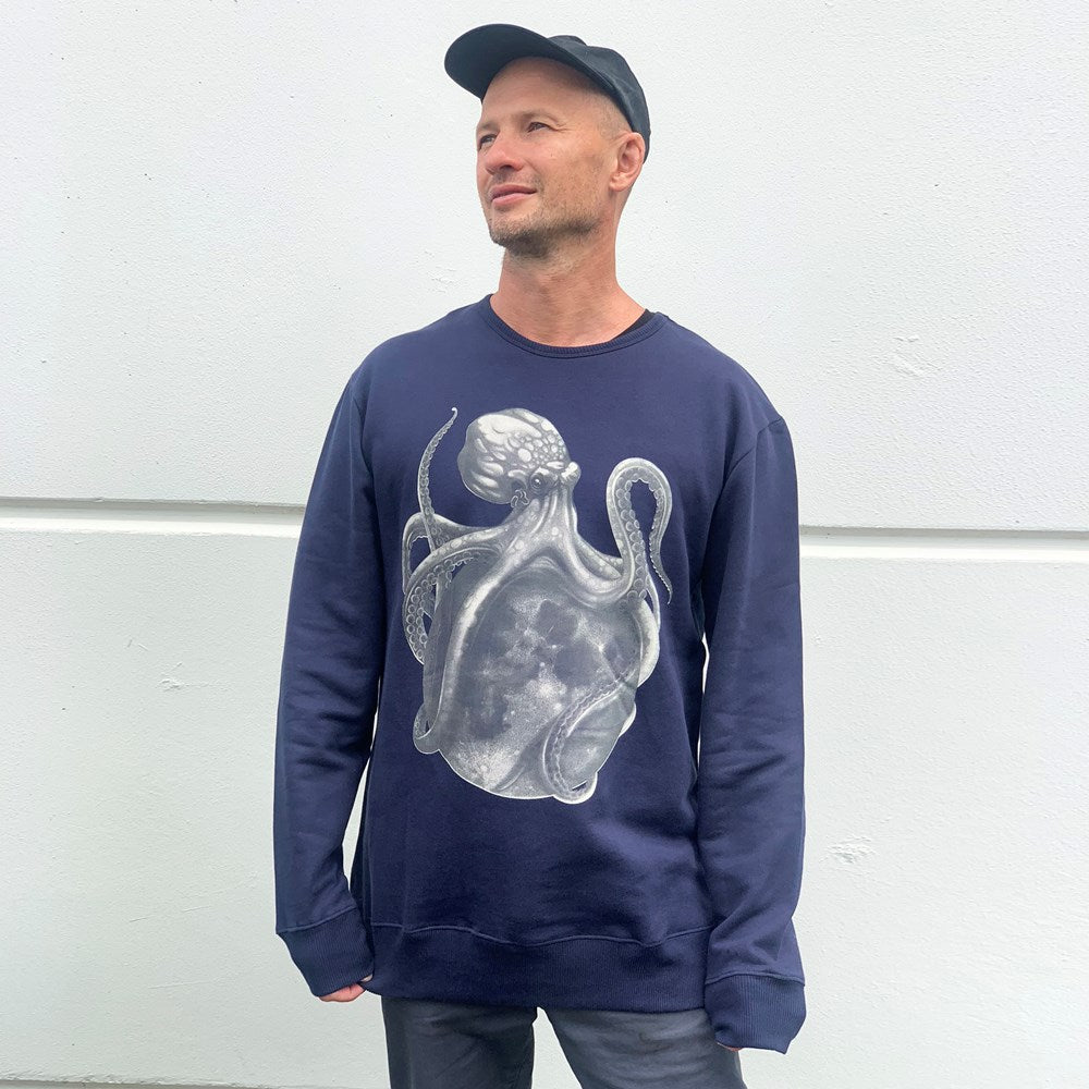 Lunar Octopus Men's Jumper - Navy