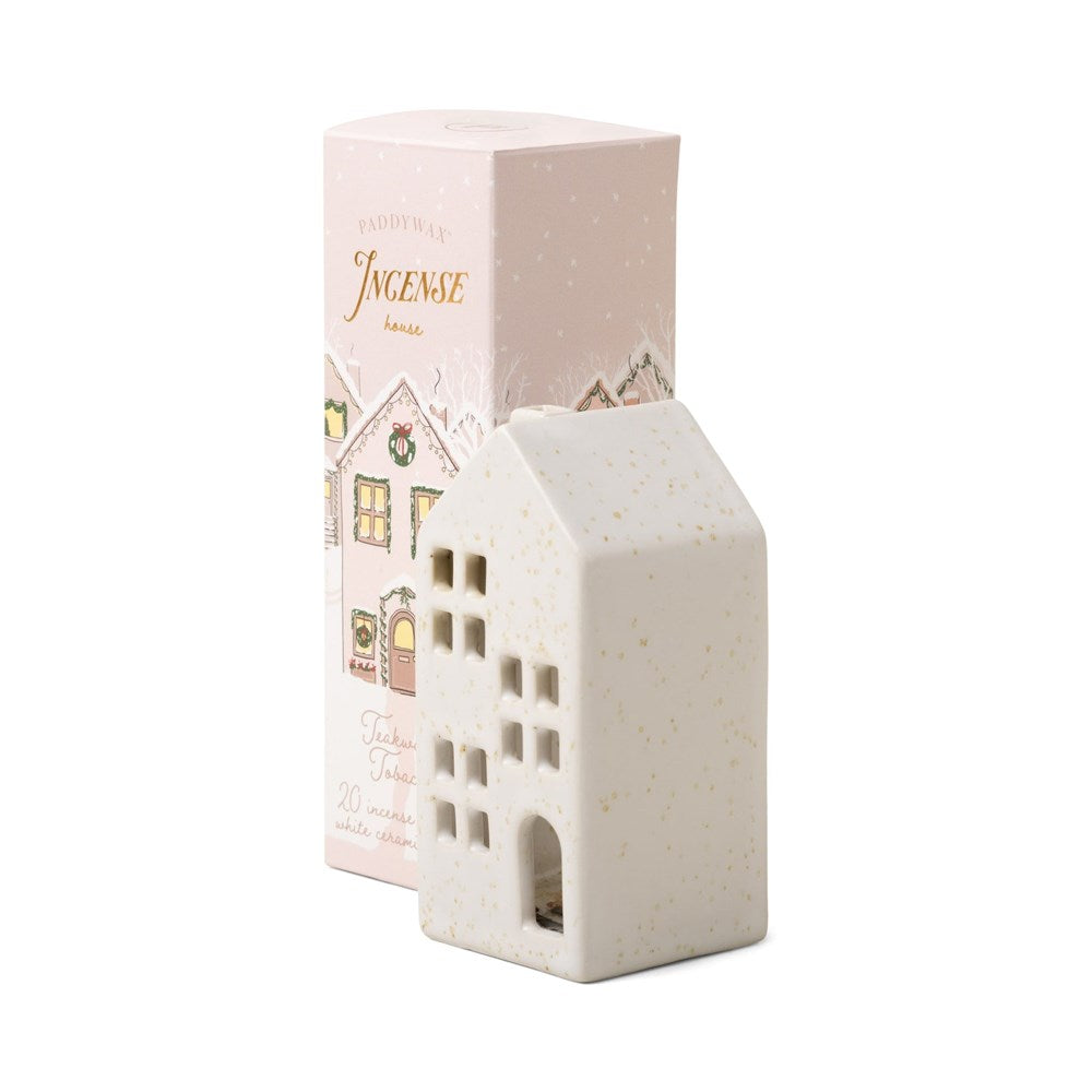Paddywax Holiday Townhouse Incense Holder - Teakwood Tobacco