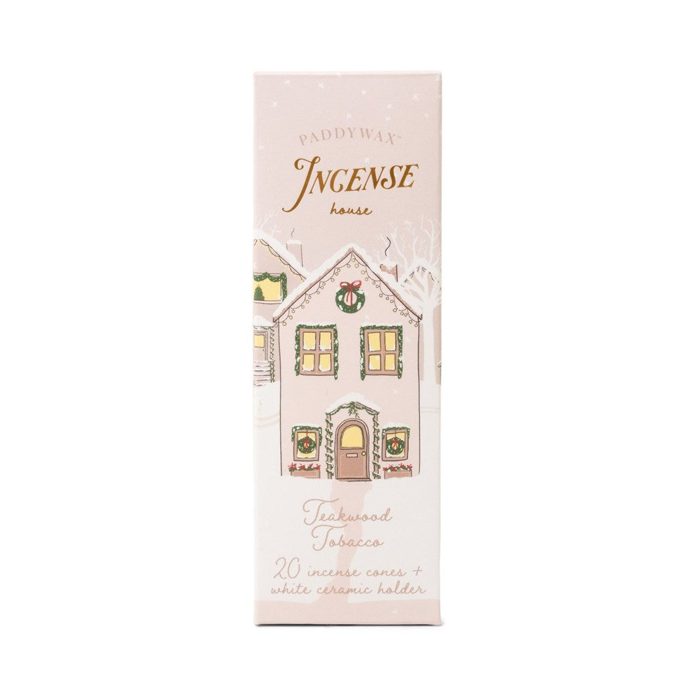 Paddywax Holiday Townhouse Incense Holder - Teakwood Tobacco