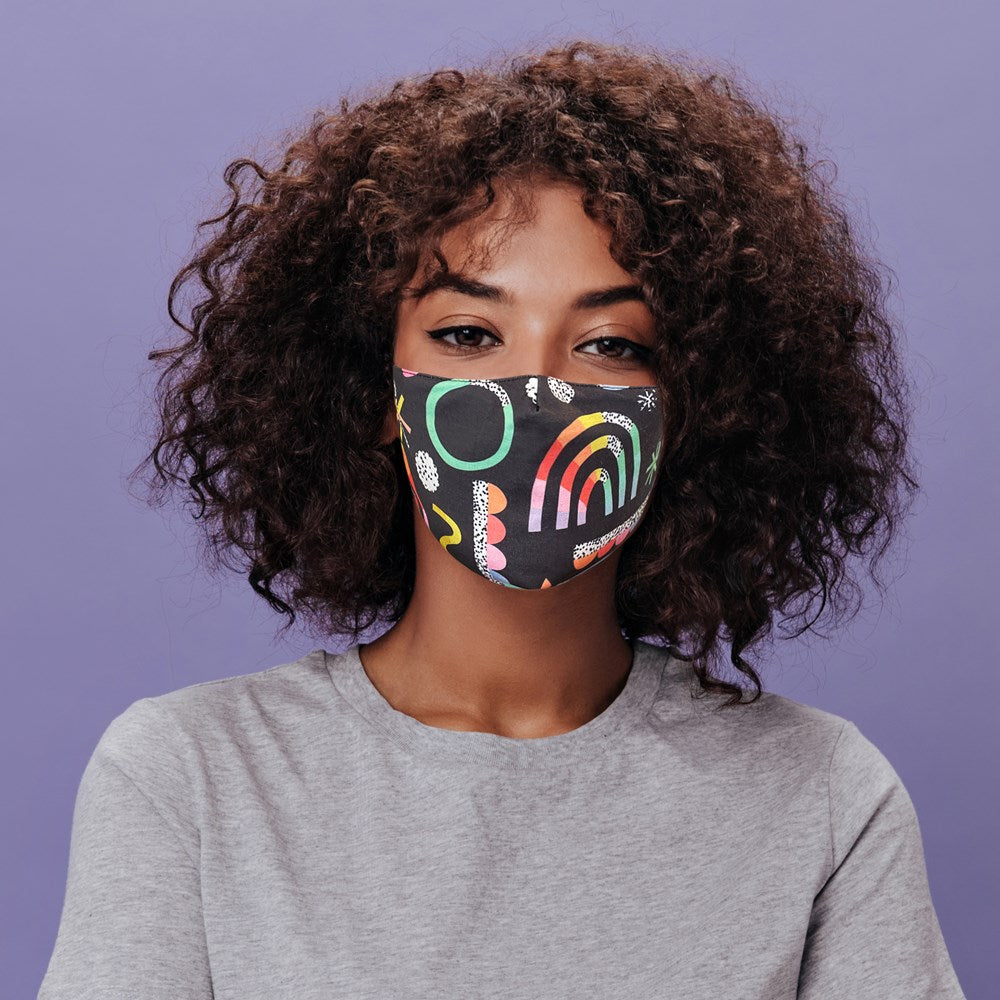 Rainbow Party Face Mask - Adjustable Nose Wire