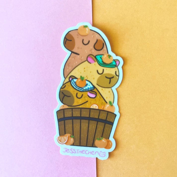 Jessthechen Capybara Stack Waterproof Sticker