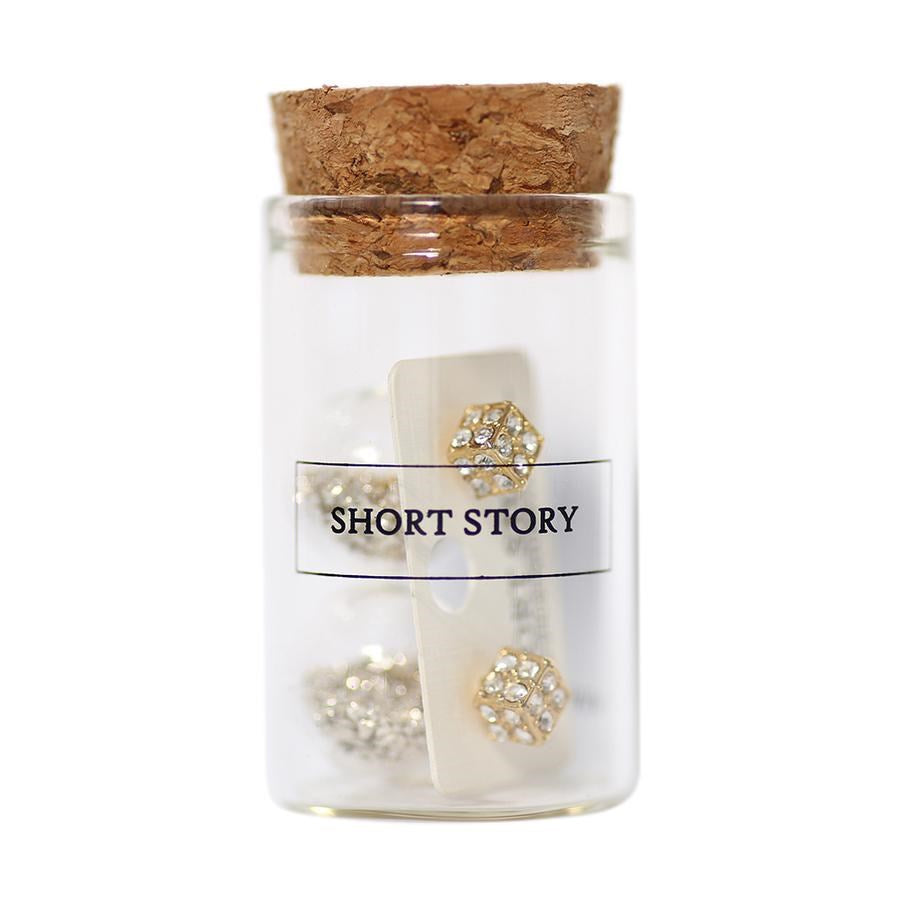 Short Story Bubble Confetti Earrings - Silver