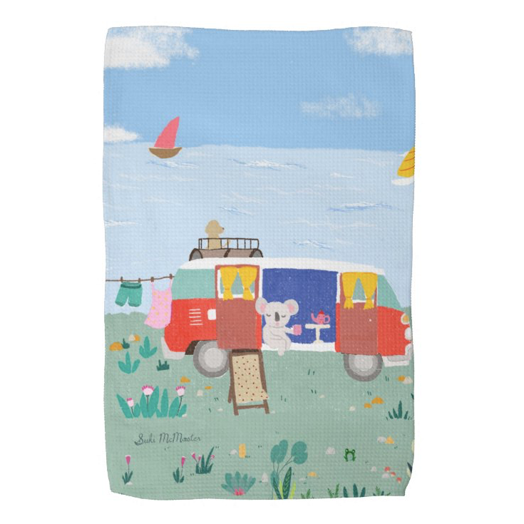 Suki McMaster: Tea Towel Koala and Kombi