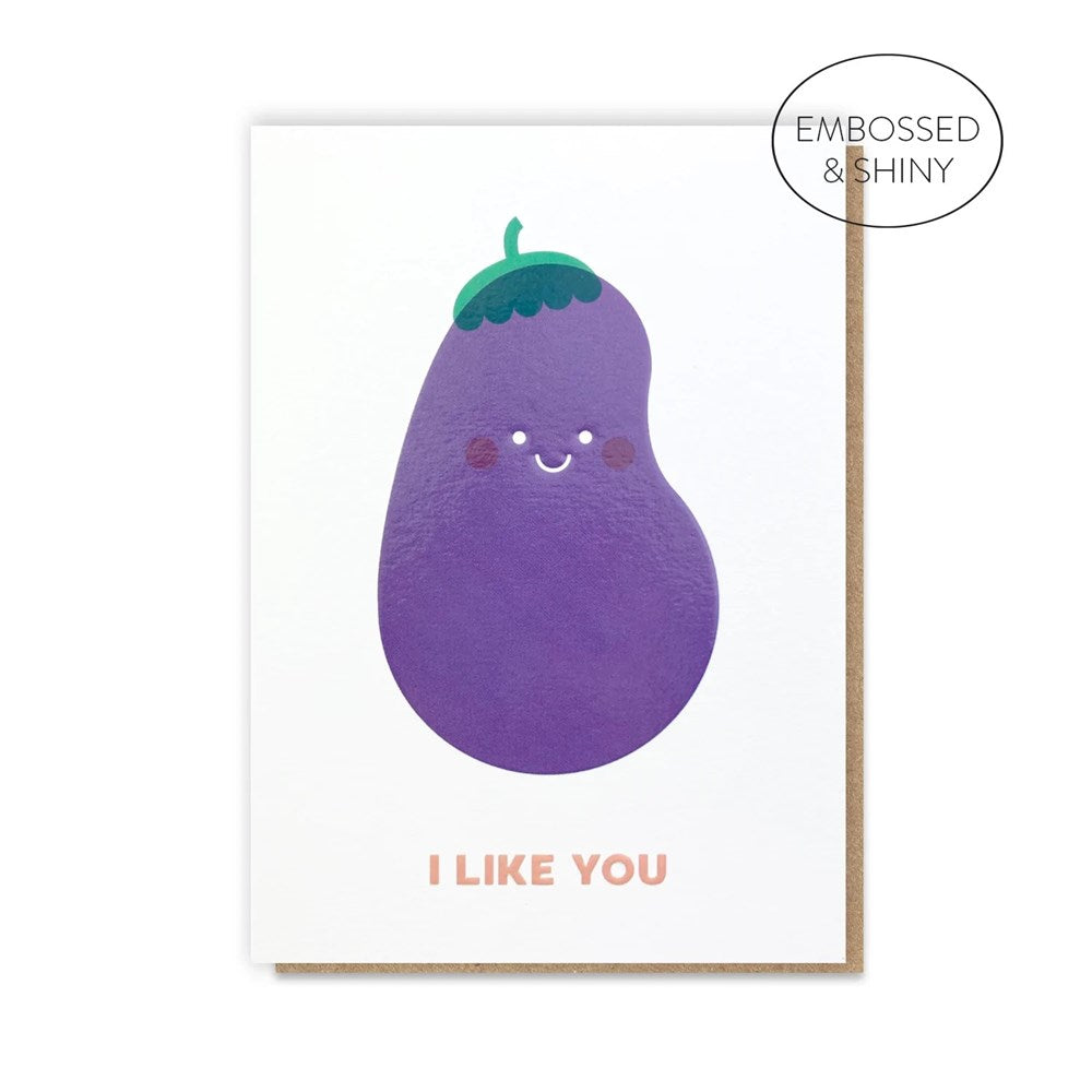 Stormy Knight: Greeting Card Happy Stuff Aubergine