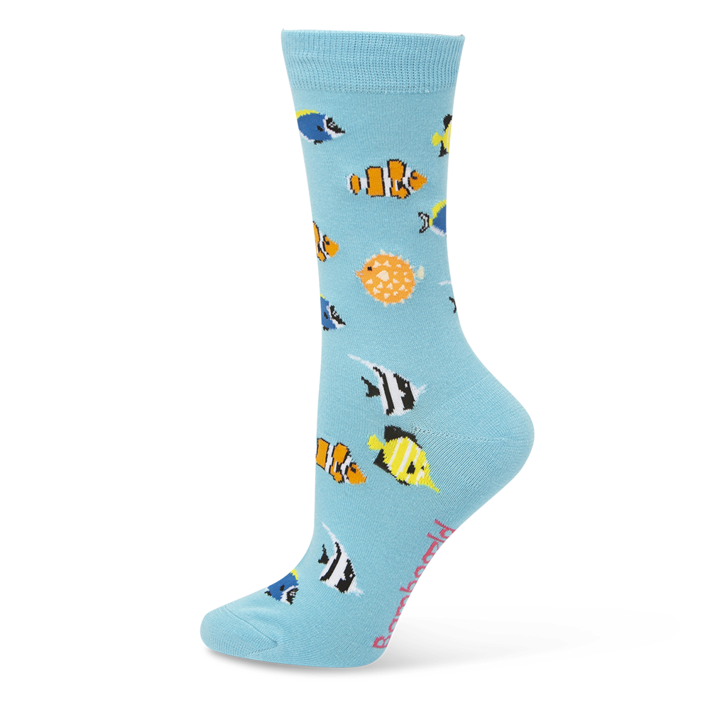 Bamboozld: Womens Aquarium Sky Blue Bamboo Sock