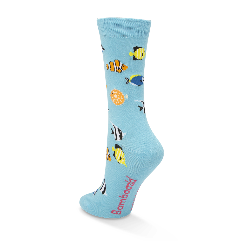 Bamboozld: Womens Aquarium Sky Blue Bamboo Sock