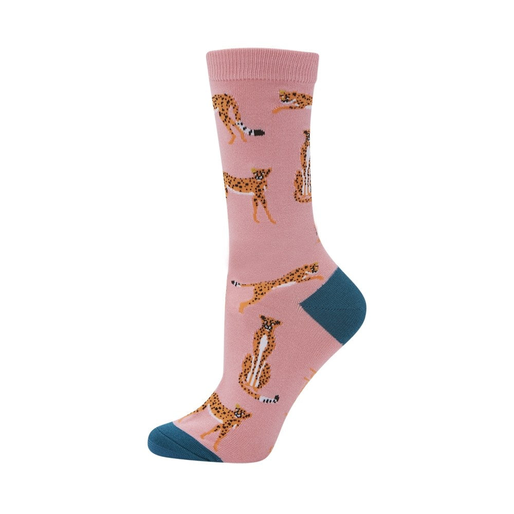 Bamboozld: Womens Cheetara Pink Bamboo Sock
