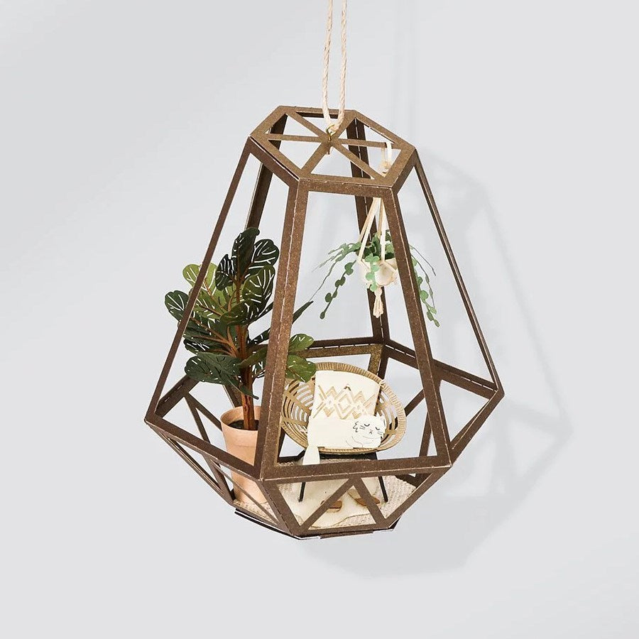 Paper Thought: Lasercut Paper Model Fiddle Leaf and Cat