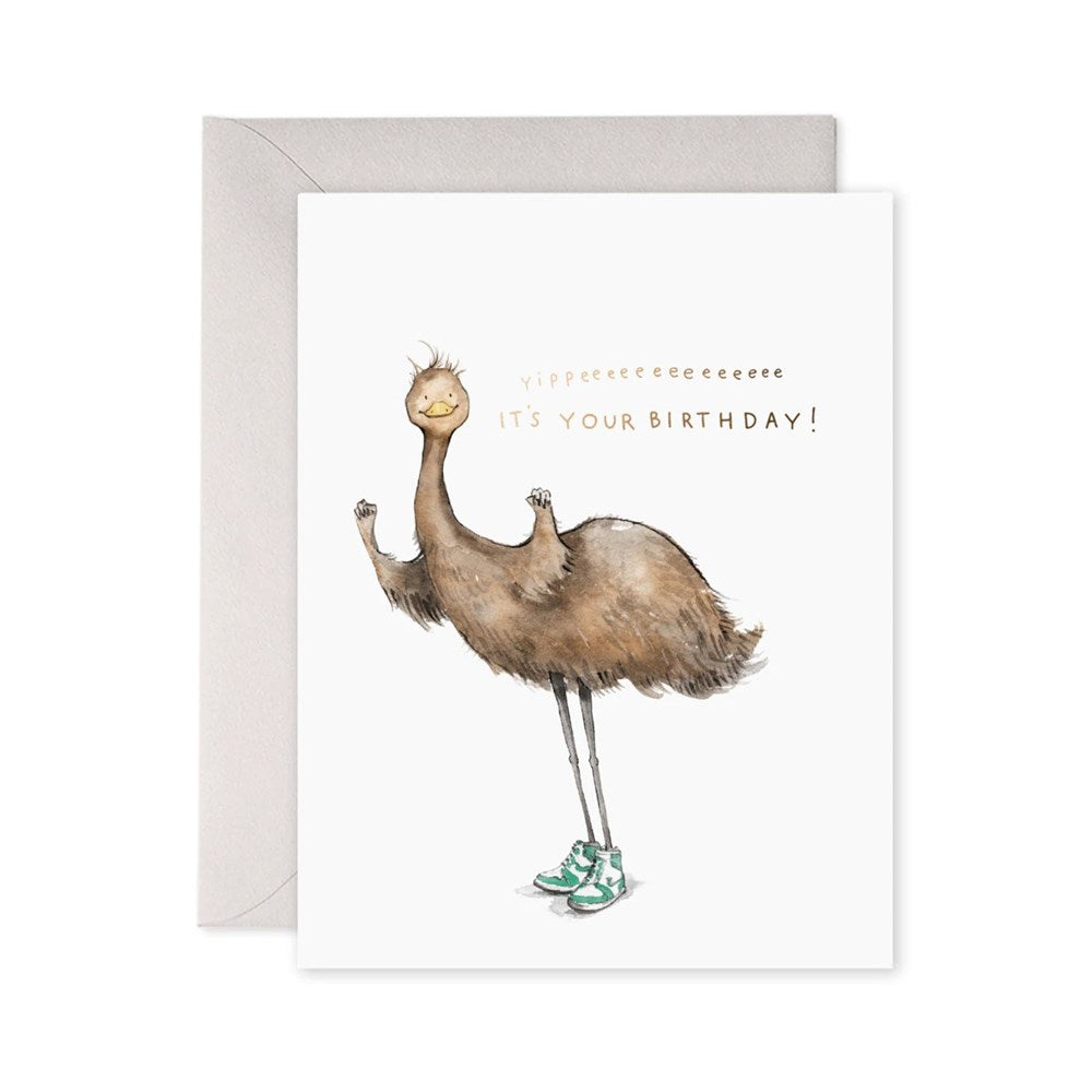 E. Frances Paper Foil Greeting Card - Emu Birthday