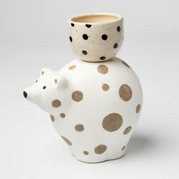 Jones & Co Eric the Bear Planter - Polka Dot