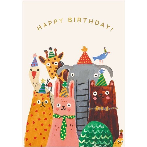 Ohh Deer Happy Birthday Animals Greeting Card - Gold Foil