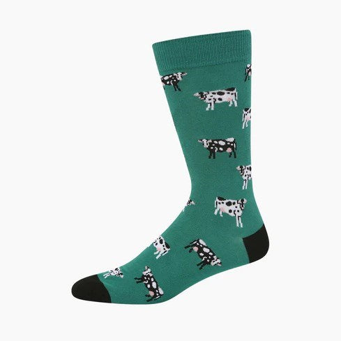 Bamboozld Holy Cow Men's Bamboo Socks - Green