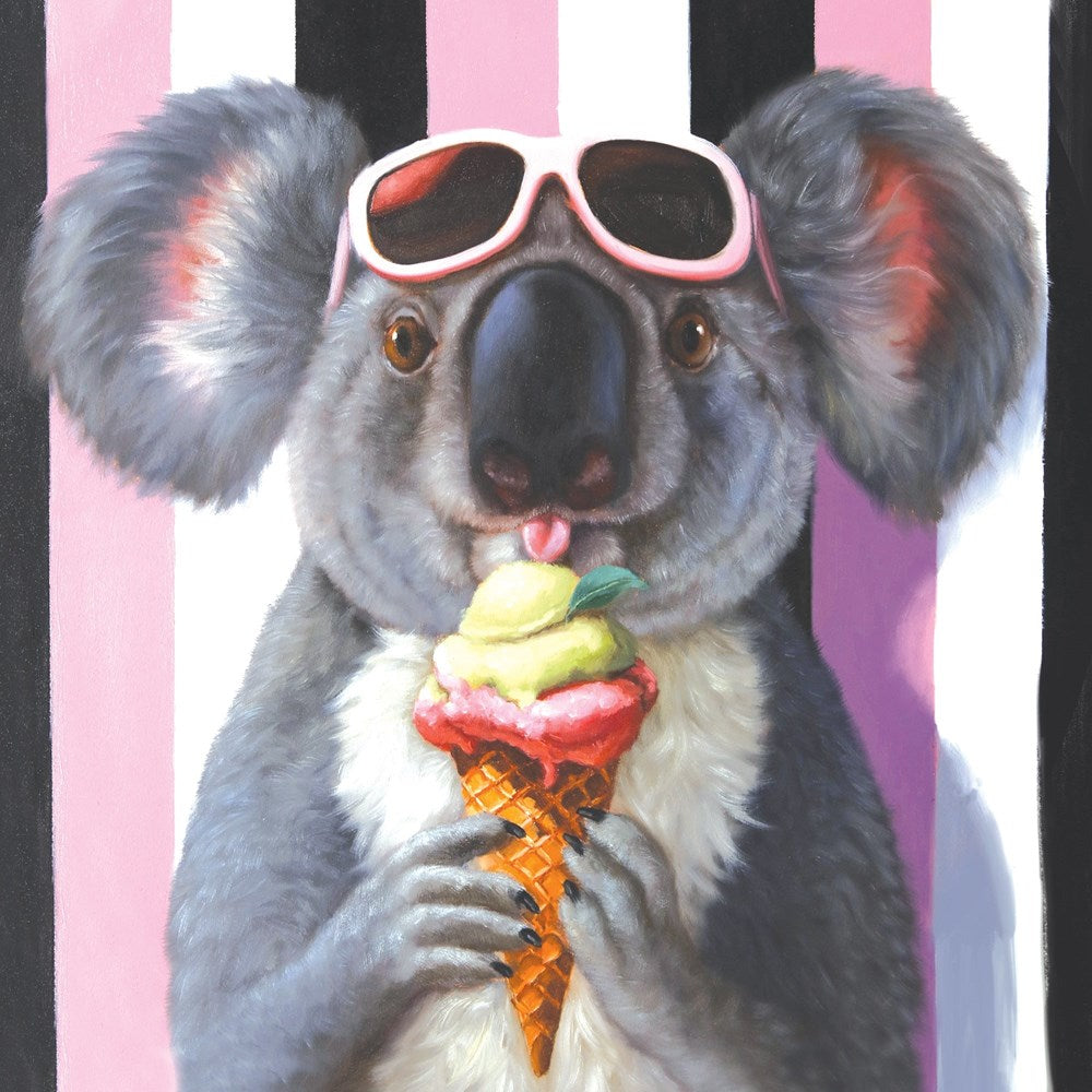 La La Land Greeting Card - Koala Loves Ice Cream