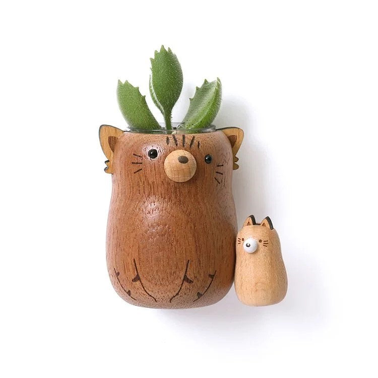 Wooderful Life Magnetic Planter Pot - Cat