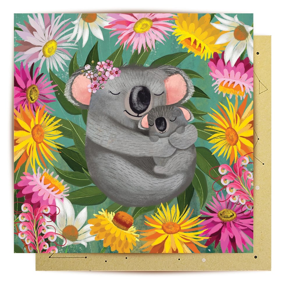 La La Land Greeting Card - Fuzzie Love Koala
