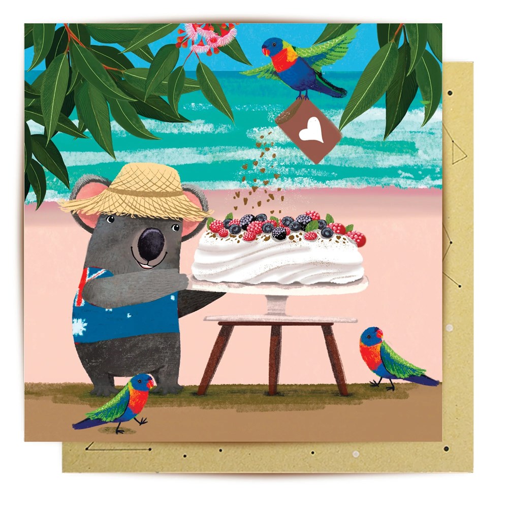 La La Land: Greeting Card Beach Koala Pavlova