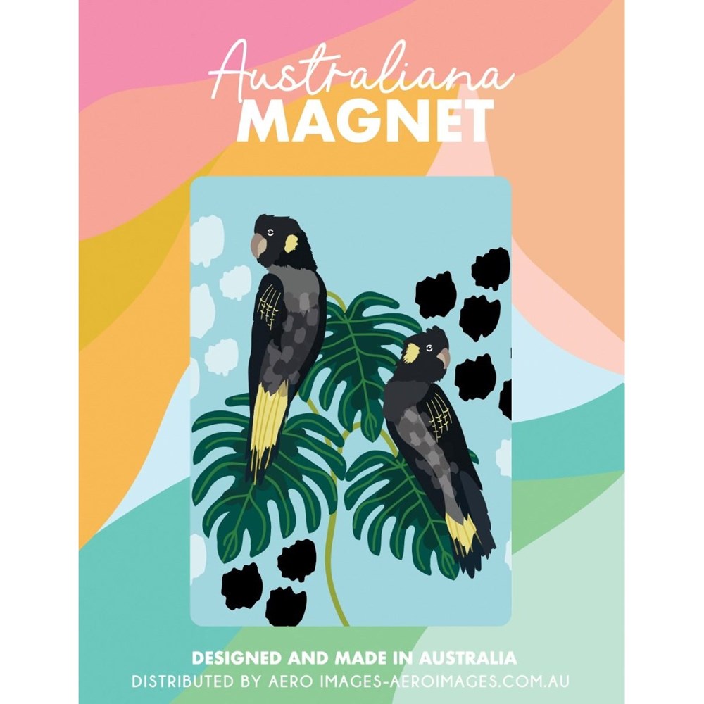 Aero Images Black Cockatoo Magnet