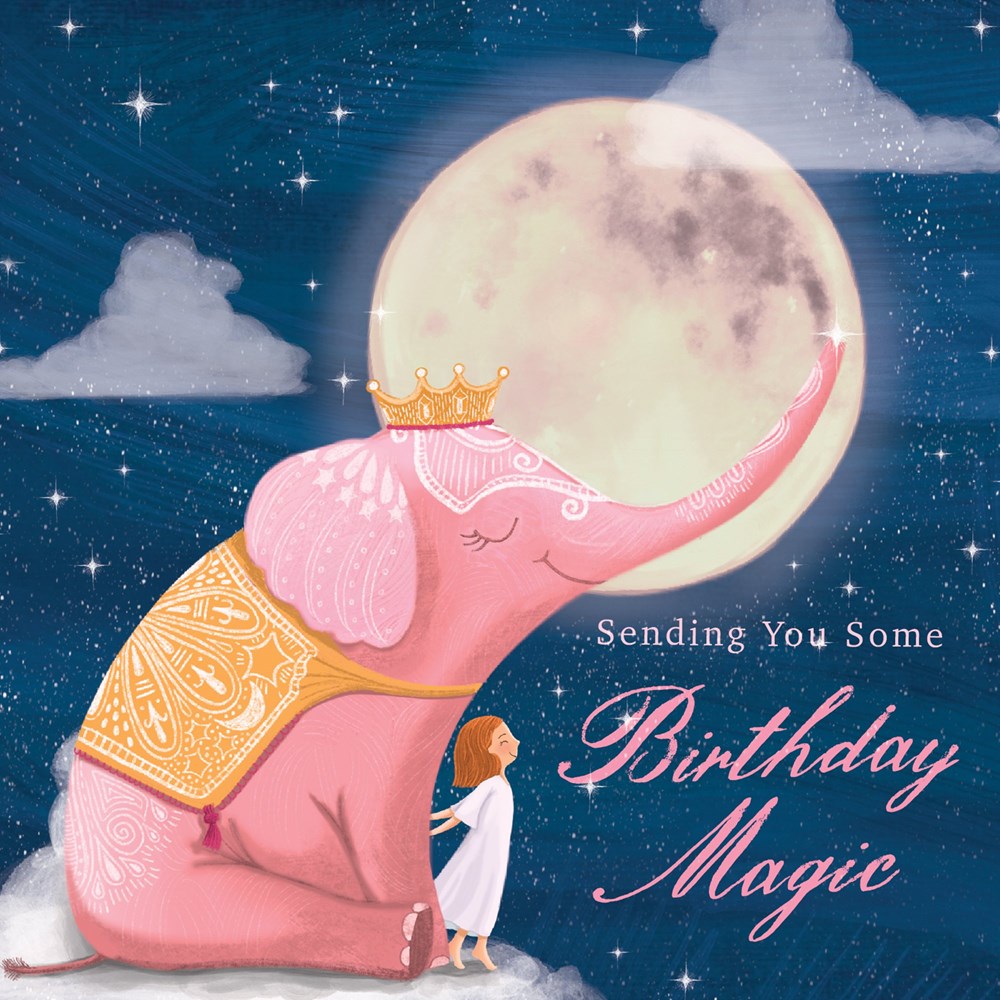 La La Land Greeting Card - Birthday Magic Elephant