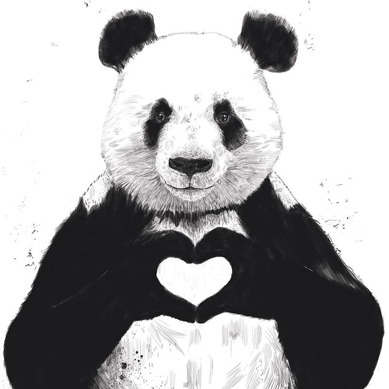 La La Land Greeting Card - Panda Heart