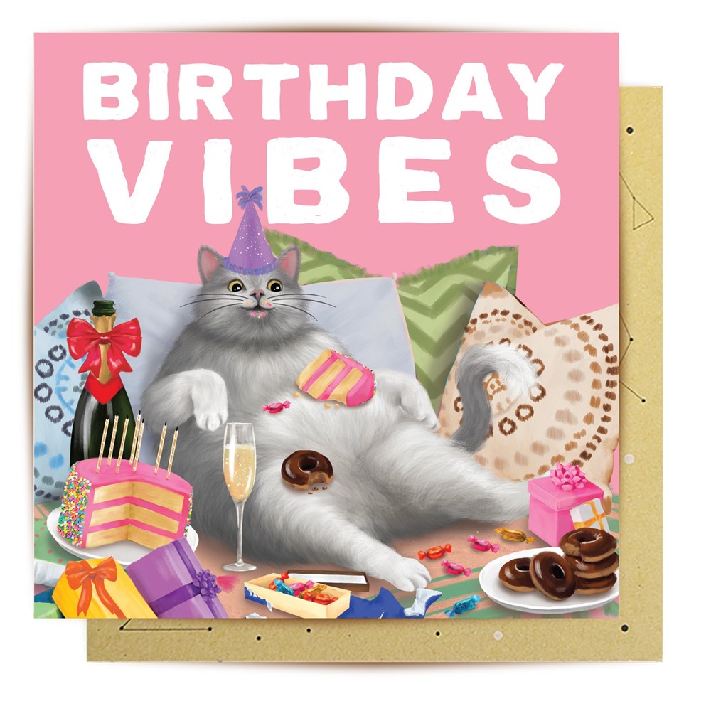 La La Land: Greeting Card Birthday Vibes Cat