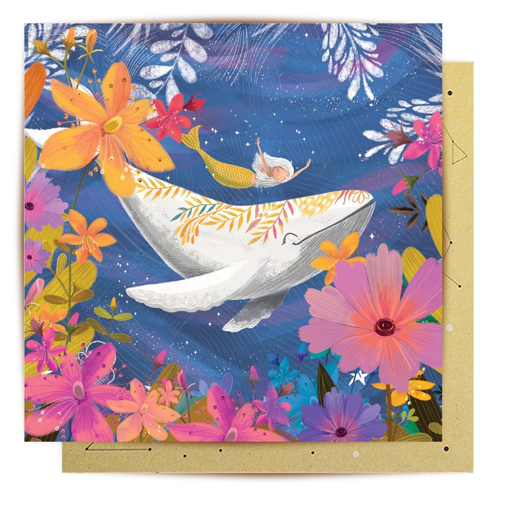 La La Land Greeting Card - Mermaid Whale