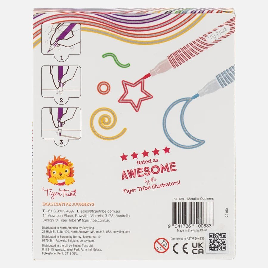 Tiger Tribe Metallic Outliners - Set Of 8