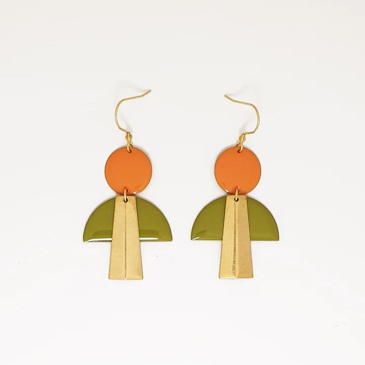 Middle Child: Formation Earrings Pumpkin Avocado