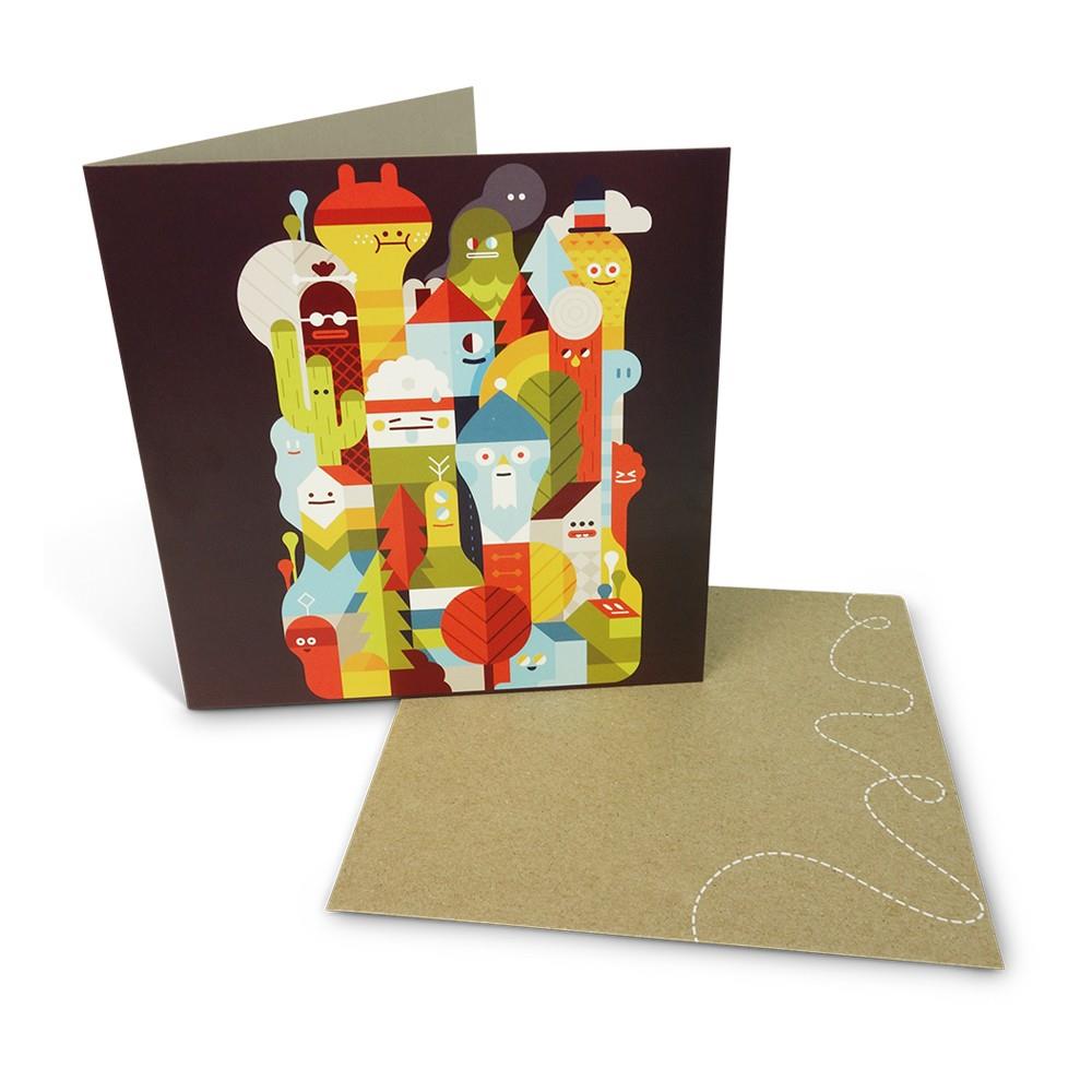 Character City Greeting Card - Blank Inside