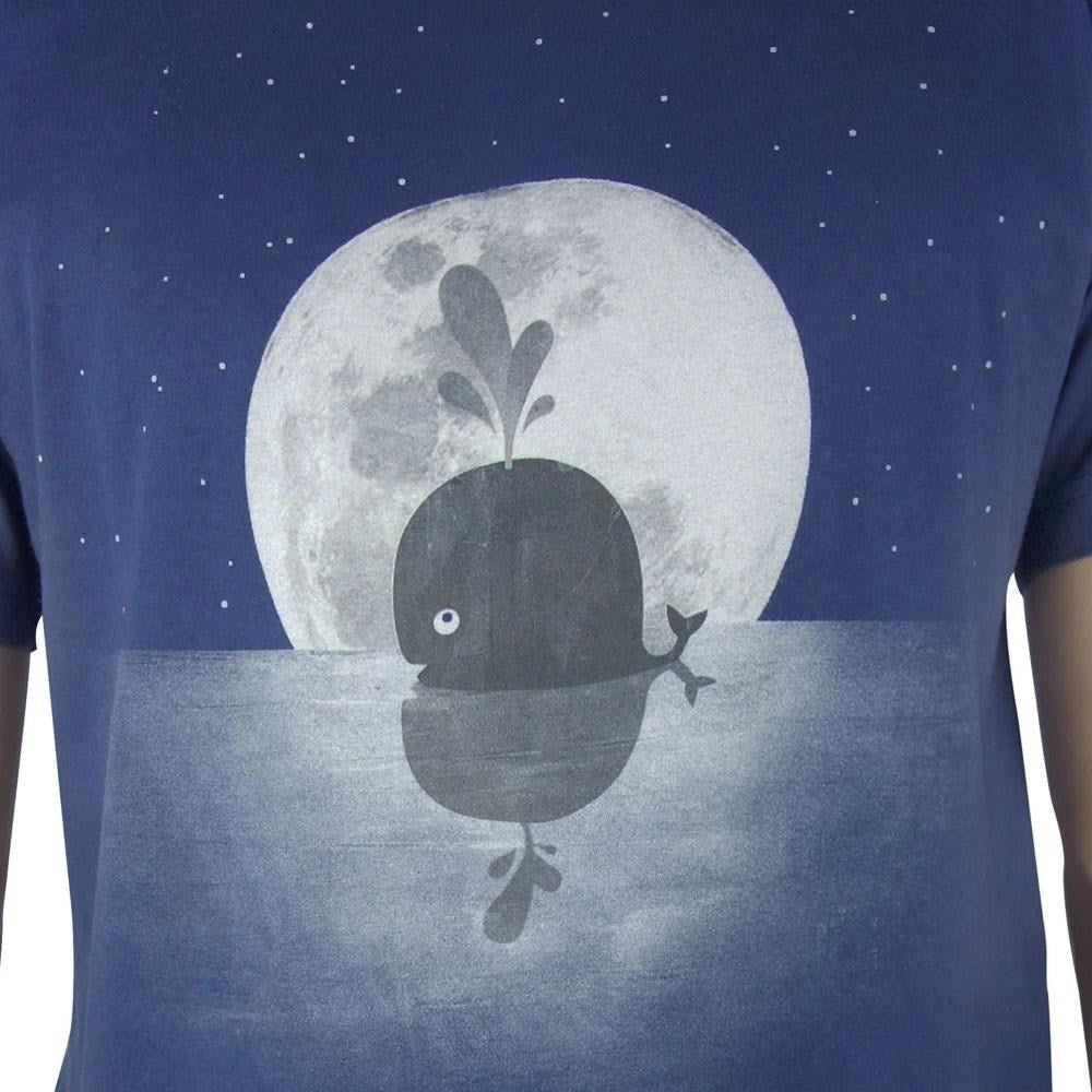 Whale Moon Mens Tee - Dusky Blue