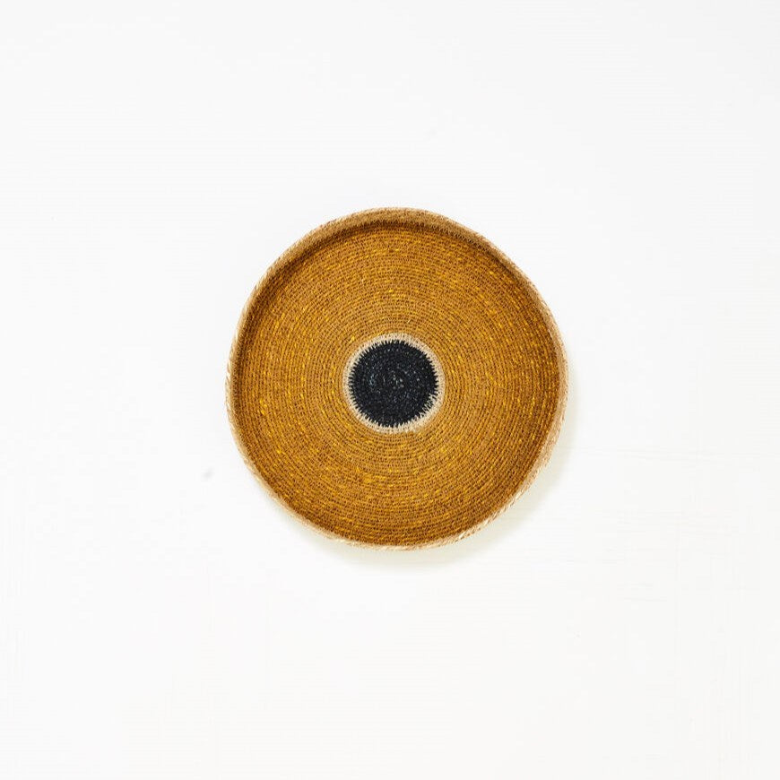 Papaya Cali Woven Tray - Small Mustard