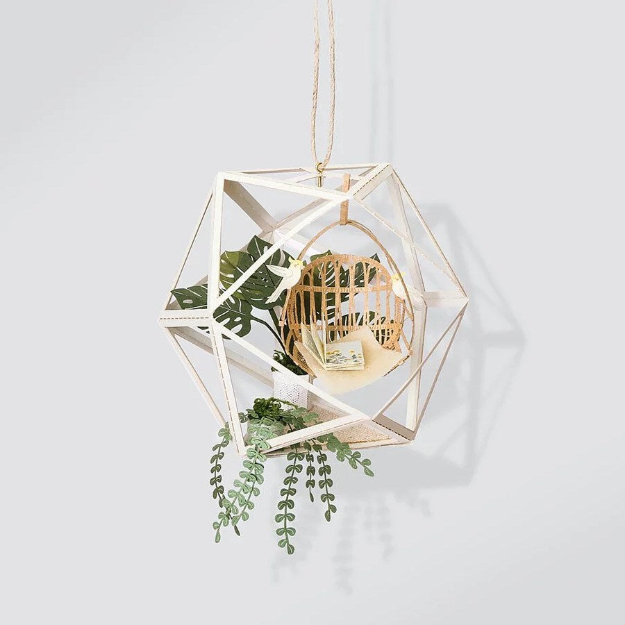 Paper Thought: Lasercut Paper Model Swing Chair and Parrots