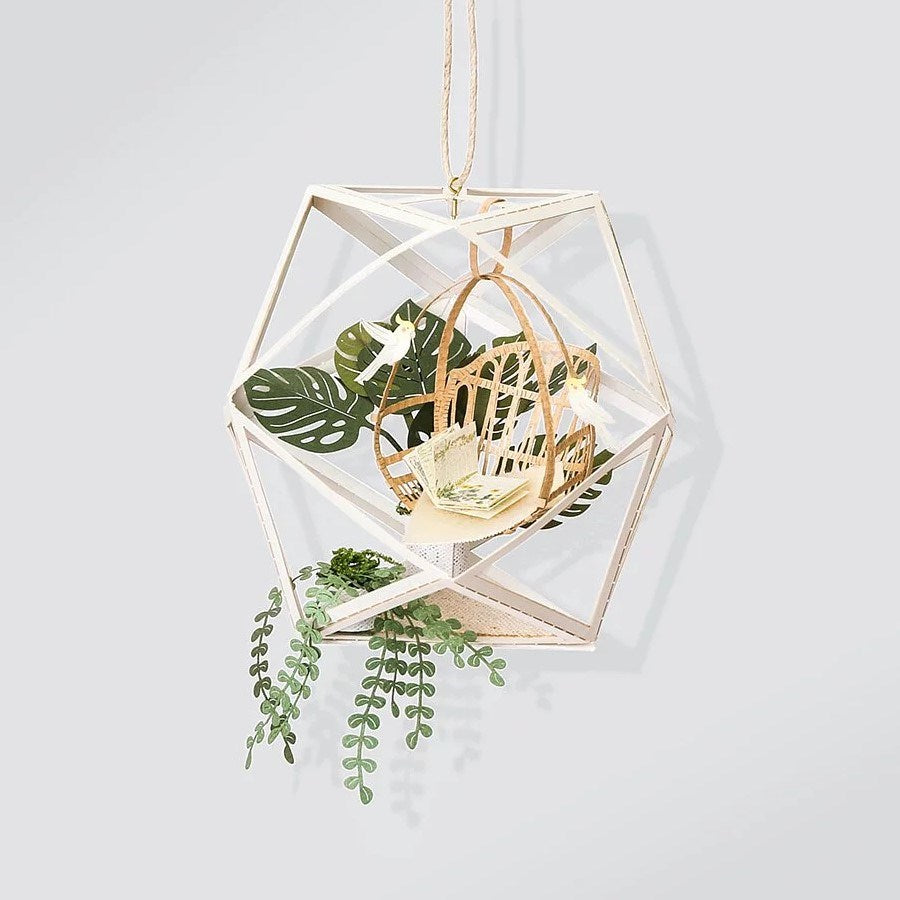Paper Thought: Lasercut Paper Model Swing Chair and Parrots